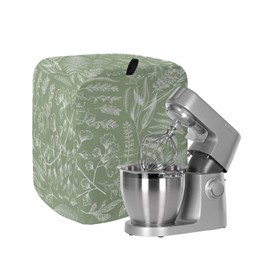 Plants Stand Mixer Cover, Silhouette Leaves Sage Green Mixer Covers Waterproof Mixer Cover with Storage Pocket Cover for Kitchen Aid Mixer Easy Clean Dust Cover 14.5"x9.5"x16.5"