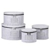 4Pcs China Storage Container with Lid 7/8.5/10/12inch Felt Plate Dish