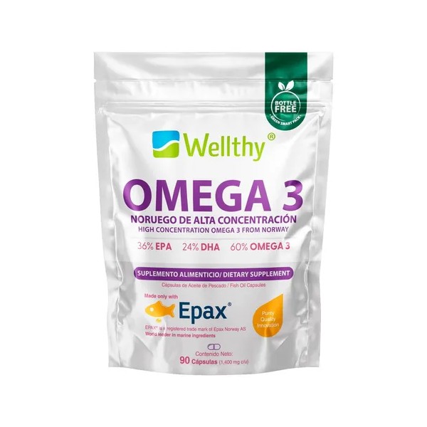 Wellthy Omega 3 Noruego Alta Concentracion Epax Pouch 90caps