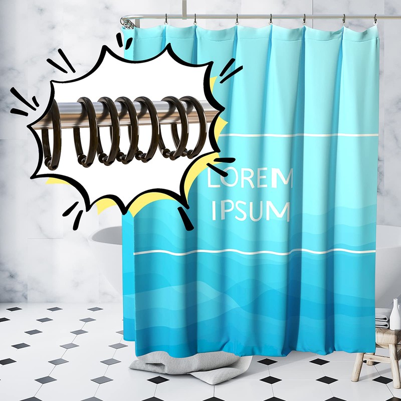 Qulable Shower Curtain Rings-12 Pack- Plastic Shower Curtain Hooks O-Shaped