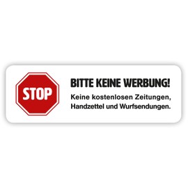 Magnetic Sign "Bitte keine Werbung!" in White for Your Letterbox (Pack of 3)