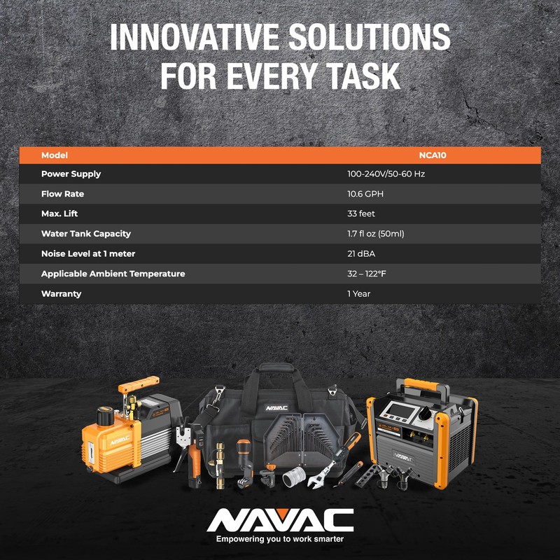 NAVAC NCA10 Mini-Split Mini Condensate Pump - Ultra Quiet, HVAC