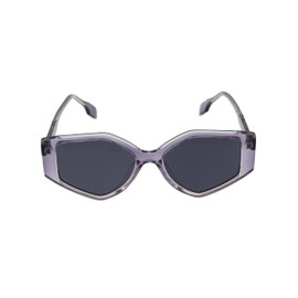 Zealous Dolly Sunglasses for Women – Trendy Geometric Style/Segmented Brown & Light Purple Frame (Light Purple with Gray Lens)