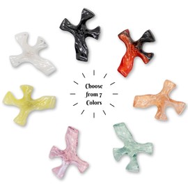 Mini Clinging Cross | Clinging Stone | Helps Ease Stress and Worries | Comforting Fidget Prayer Tool | Great Christian Gift for First Communion and Confirmation (Rose)