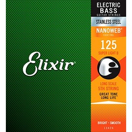 Elixir, / Nanoweb Stainless Steel Single Bass String, .125 (13426)