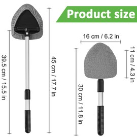 Beieverluck 3 Pieces Windshield Cleaning Tool Inside Car Window Cleaner Cleaning Tool with Extendable Handle, 9 Microfiber Pads and 3 Spray Bottles Car Auto Glass Wiper Kit