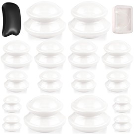 16 Pcs Silicone Cupping Therapy Sets 4 Sizes Professional Massage Cupping Cups Chinese Massage Therapy for Studio Household Joint Muscle Nerve Pain Body Sculpt Cup for Cellulite Reduction 2 Accessory