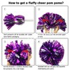 Hooshing 4PCS Black and Gold Cheer Pom Poms Metallic Pom