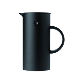 Stelton French Press EM77 - Französische Kaffeepresse, Kaffeemaschine, Isolierkanne, leicht zu öffnen & schließen - Spülmaschinenfeste Teile - Inkl. Messlöffel - 1 Liter (8 Tassen), Schwarz