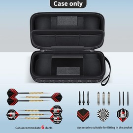 GWCASE Dart Case for 6 Steel and Soft Tip Darts, Upgraded Darts Carrying Storage Holder Fits for Dart Tips, Shafts and Flights and Extra Accessories, Rhombus(Box Only)