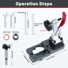 35 mm Hinge Drilling Template, Concealed Hinge Jig, Door Drill Hole Template, Carpenter's Hole Saw Device, Hinge Hole Guide Locator Jig Tool, Door Cabinets Hole Opener for Woodworking DIY