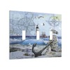 Spshian Light Switch Cover Sea Ocean Sand Coast Compass Ship