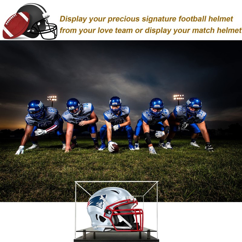 Football Helmet Display Case Full Size,Acrylic Helmet Display Case Black