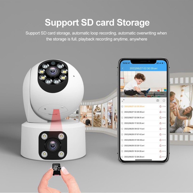 OBA SriHome Security Camera PTZ Dual Lens Night Vision Full
