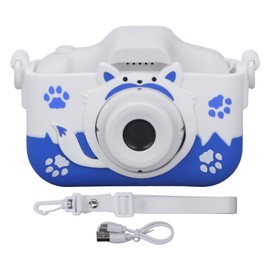 Kids Camera Small Portable Blue Children's Cute Cartoon Fox Shape Four Filters Mini 40MP HD Digital Camera