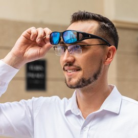 Polarized UV400 Sunglasses Over Glasses UV Protection for Men and Women Driving Fishing Pollen Sports [Uacllcau], blue