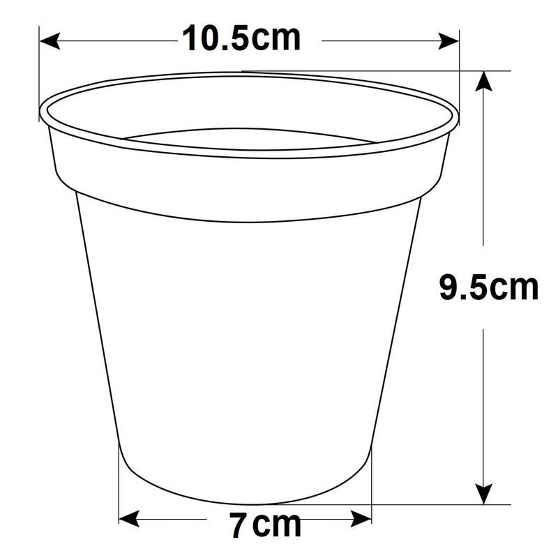 Whitefurze G04013 10cm Garden Pot - Terracotta (Set of 7)