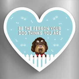 Global Designs Labradoodle Person Your Dog Thinks You Are Katie Pearson Artworks Heart Shaped Wooden Magnet