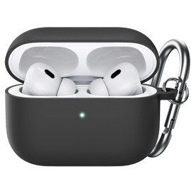 JETech Funda de Silicona para AirPods Pro 21, con Llavero, Negro                                                                                      