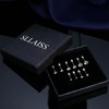 Sllaiss Titanium Earrings 5 Pairs Cubic Zirconia Stud Earrings for
