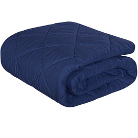 NTBAY Down Alternative Oversized Toddler Comforter, Super Soft and Warm Solid Color Baby Crib Quilted Blanket, 43x60 inches, Navy Blue