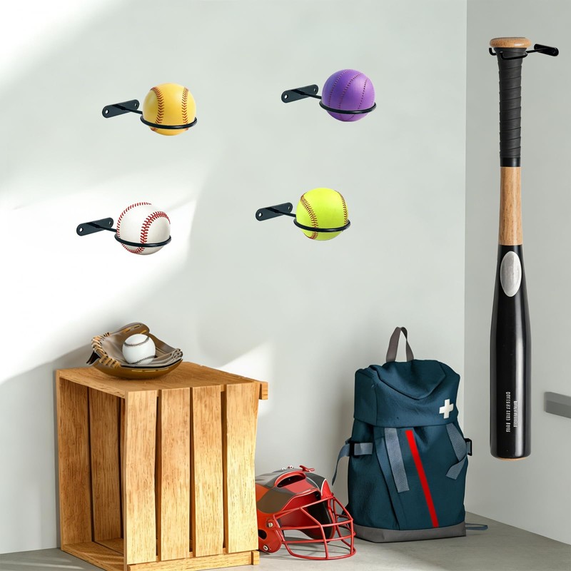Ticway 1 Set Baseball Bat Wall Mount Metal Holder for