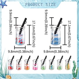 YionZian 39Pcs Mixed Imitation Mini Resin Milk Tea Charms Fruit Tea Charm Glass Bottle Pendants For DIY Earring Necklace Bracelet Bag Decor Jewelry Making Supplies