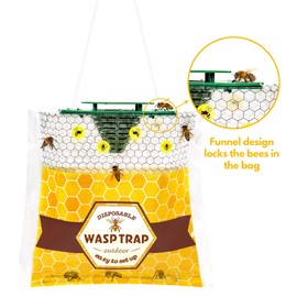 8 Pack Disposable Wasp Traps Outdoor Hanging Carpenter Bee Traps for Outside Yellow Jackets Trap Hornet Trap Wasp Killer Bug Flies Garden