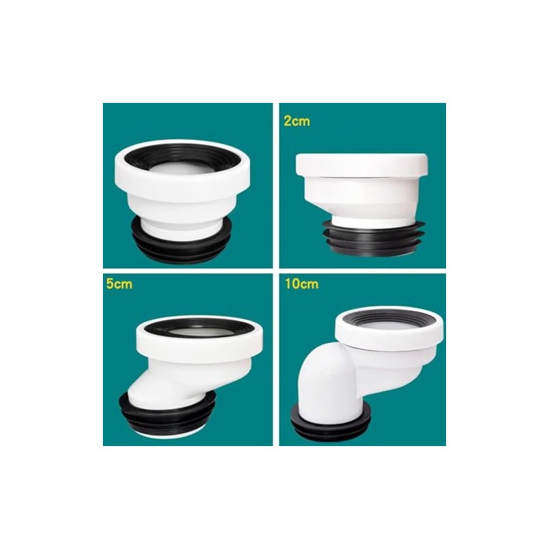 ieron 2cm Offset Toilet Connection Pipe, Plastic Excentric Angled Rigid