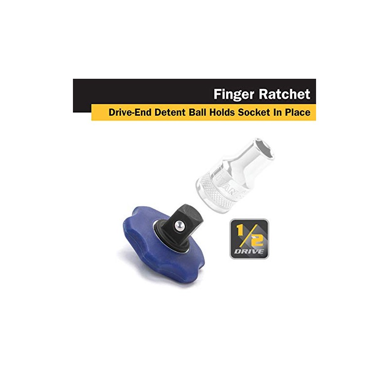 Titan Tools 12092 1/2-Inch Drive Finger Ratchet - Multi-Colour