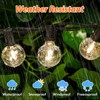 100FT LED Outdoor String Lights with 3 Color Lights, Dimmable