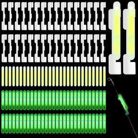 Soulchen 350 Pcs Clip on Fishing Glow Sticks Bulk for Rod Tips Mini Green Glow in The Dark Stick for Fishing Poles (3.5 mm)