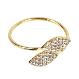 12Pcs Metal Napkin Rings, Rhinestone Leaf Napkin Rings Holder 4cm Gold Napkin Rings Set for Wedding Dinner Banquet Anniversary Decoration 2.3 X 3.3cm