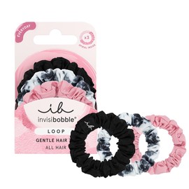 invisibobble Hair Scrunchie Thin Loop Be Gentle, 3 Hair Bobbles for Fine Hair, Scrunchie Thin Hair Friendly & Strong Hold Pack of 3