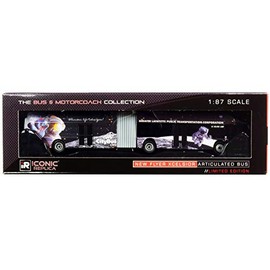 Iconic Replicas New Flyer Xcelsior XN60 Articulated Bus CityBus Silver Loop (Lafayette, Indiana) Black 1/87 (HO) Diecast Model 87-0202