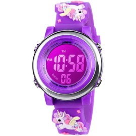 KZKR 3D Children's Watch Girls Watch, 04 Purple, Strap.