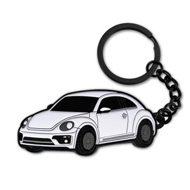 glahorse For Volkswagen New Beetle Keychain，For Volkswagen New Beetle Accessories 2005-2022，Metal Keychain (White)