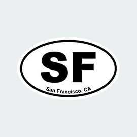 fagraphix Oval SF San Francisco Sticker Self Adhesive Vinyl Decal Golden gate California ca