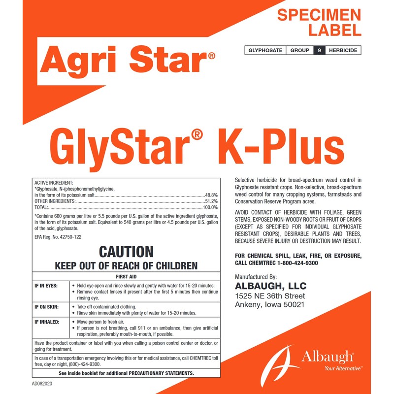 Generic Gly Star K-Plus (2.5 Gallons) - Postemergence, Systemic Herbicide,
