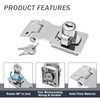 Kyuionty 2Pcs Keyed Hasp Locks 2.5 Inch Twist Knob Keyed