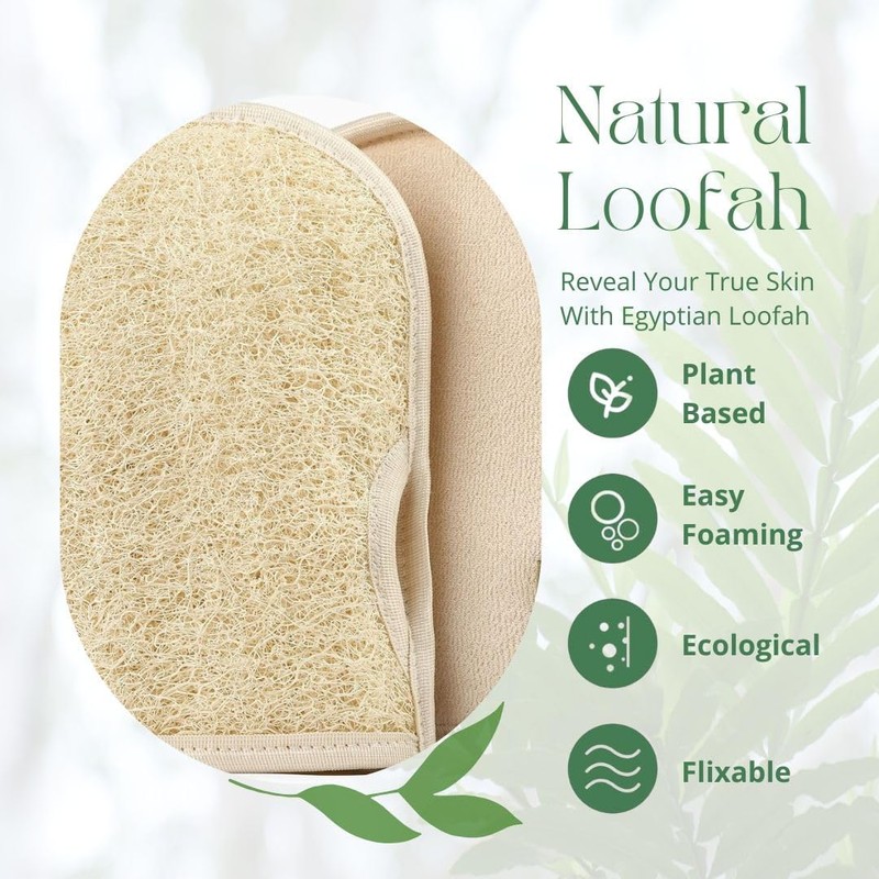 Guantes Exfoliantes de Lufa Natural y Tela de Rizo para