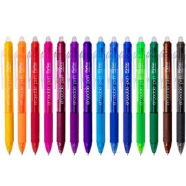 ParKoo Retractable Erasable Gel Pens Clicker, Fine Point, Make Mistake Disappear, 14 Assorted Colors Inks for Drawing Writing Planners and Crossword Puzzles