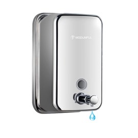 modunful Stainless Steel Soap Dispenser – 27oz Wall Mounted for Family Use, Brushed Nickel, Leak-Proof Pump, Durable Design for Busy Households