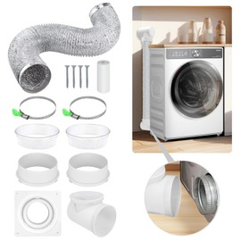 90 Degree Dryer Vent Connector Kit, Dryer Vent Elbow, Space Saving Dryer Vent, Dryer Vent Wall Plate, Dryer Vent for 4 Inch Dryer Hose in Confined Spaces, Dryer Vent Hose Kit