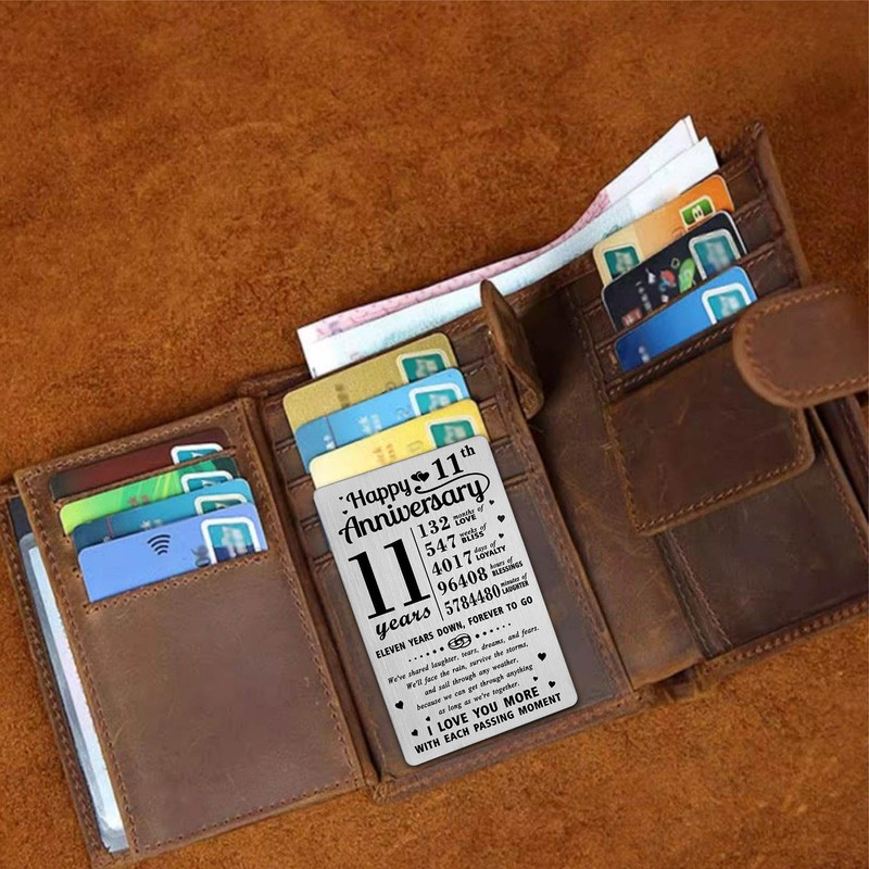 Richesele 11th Anniversary Card - Wallet Size - Silver -