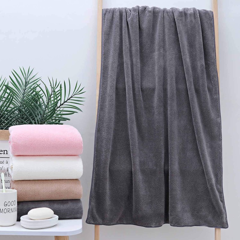 2 Pack Premium Microfiber Bath Towels - Ultra Soft &