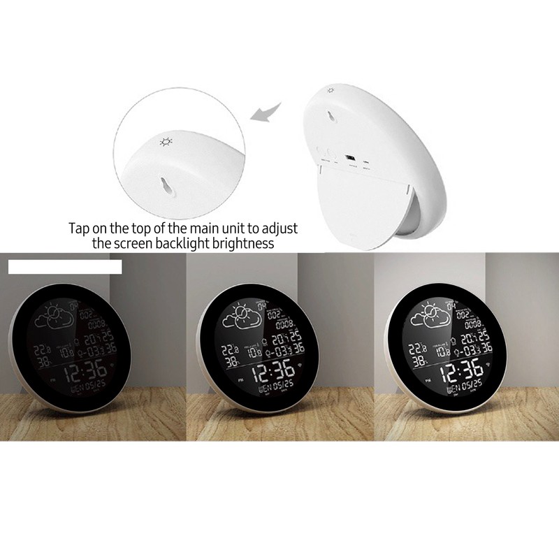 Tuya Wifi Smart Weather Station with Clock Indoor and Outdoor