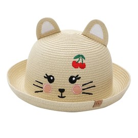 Flapjackkids UPF50+ Straw Hat (Various Designs), Cat / 2-4 Years