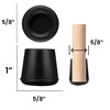 24pc Value Set Black 5/8” Round Rubber Chair Leg Tips