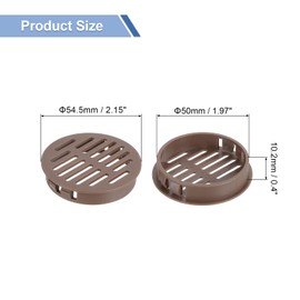 sourcing map Round Soffit Vents 2 inch, 8Pcs Brown Plastic 50mm Soffit Vent Cover - Circular Air Vent Grille - Air Flows Easily for Bathroom Home, Office, Kitchen, Cabinet, Wardrobe